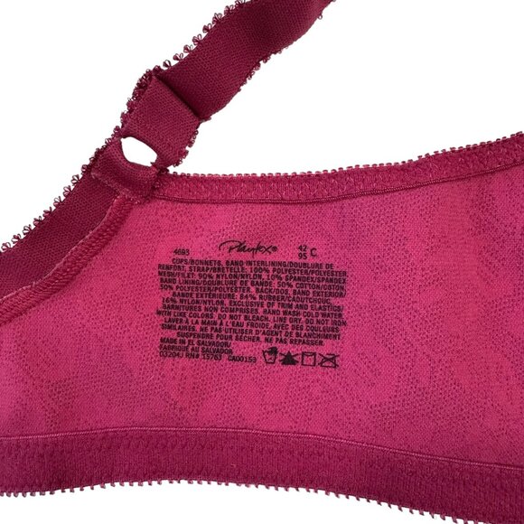 PLAYTEX 18 Hour Original Comfort Strap Wire Free Bra SZ 42C Pink Satin Unlined - Picture 4 of 12